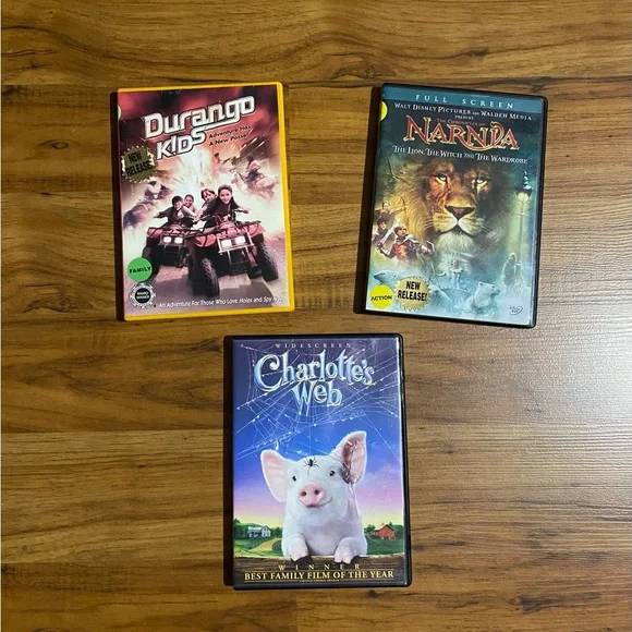 Family Kids DVD Bundle (3) Charlotte’s Web Narnia & Durango Kids - Picture 1 of 15